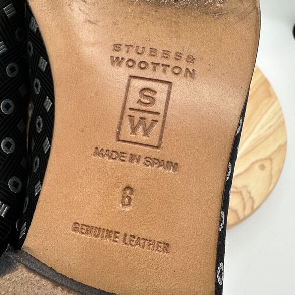 Stubbs and Wooten Loafer Shoes Womens 6 Black Genuine Leather Slip On Preppy - Picture 7 of 7